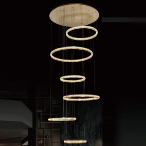 Đèn treo pha lê Slister Ø400+500+700+500+800+600mm - LED 426W - 3 CĐ