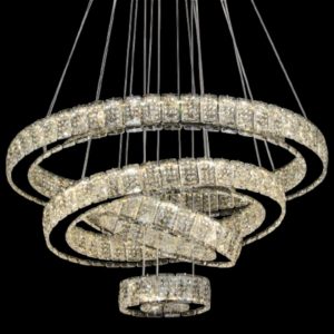 Đèn treo pha lê Slister Ø600+400+300+200mm - LED 180W - 3 CĐ