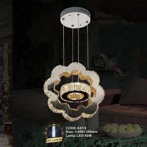Đèn treo pha lê Slister Ø450+300mm - LED 85W - 3 CĐ
