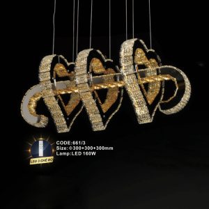 Đèn treo pha lê Slister Ø300+300+300mm - LED 160W - 3 CĐ