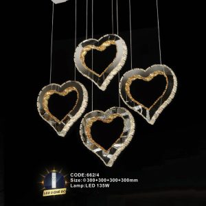 Đèn treo pha lê Slister Ø300+300+300+300mm - LED 135W - 3 CĐ