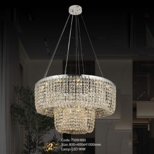 Đèn chùm pha lê Slister Ø800+400*H1000mm Led 90W