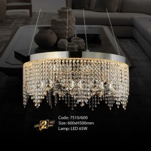 Đèn chùm pha lê Slister 600*H500mm Led 65W