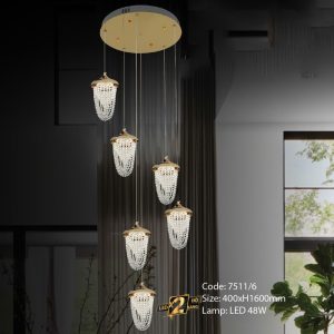 Đèn treo pha lê Slister 400*H1600mm Led 48W