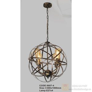 Đèn treo trần đế tròn trang trí Slister Ø400*H1000mm - E27*4