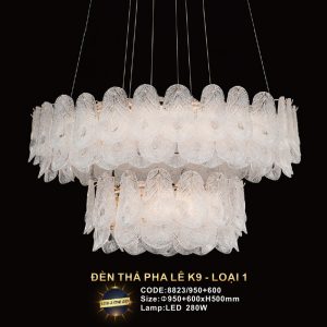 Đèn treo pha lê Slister Ø950+600*H500mm - 280W - 3 CĐ