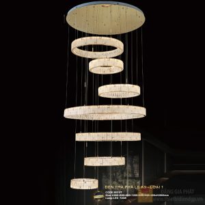 Đèn treo pha lê Slister Ø800+500+600+1200+950+600+400*H2800mm - LED 720W - 3 CĐ