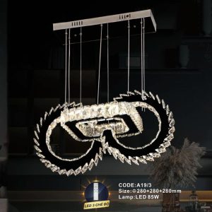 Đèn treo pha lê Slister Ø280+280+280mm - LED 85W - 3 CĐ