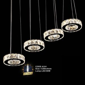 Đèn treo pha lê Slister Ø200x4mm - LED 80W - 3 CĐ