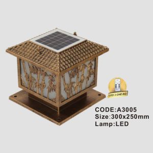 Đèn trụ cổng năng lượng mặt trời Slister 300*250mm - LED 3 CĐ