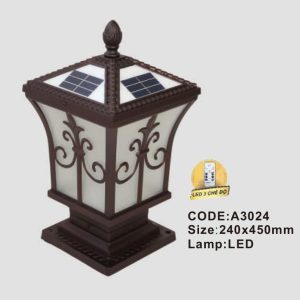 Đèn trụ cổng năng lượng mặt trời Slister 240*450mm - LED 3 CĐ