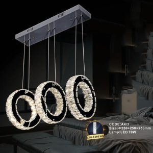 Đèn treo pha lê Slister Ø250+250+250mm - LED 70W - 3 CĐ