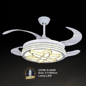 Quạt trần đèn cánh xếp trang trí Slister Ø1100mm - LED