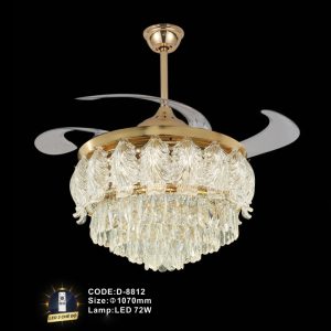 Quạt trần đèn cánh xếp trang trí Slister Ø1070mm - LED 72W