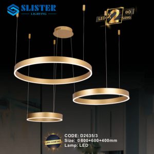 Đèn treo trang trí Slister 800+600+400mm - LED 3 CĐ