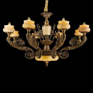 Đèn chùm nến Slister Ø700*H1000mm - E14*8 - chất liệu: đồng thau