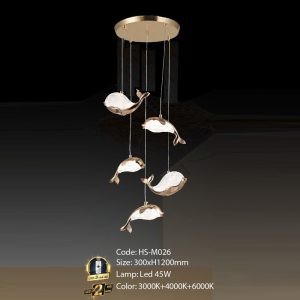 Đèn treo trang trí Slister 300*H1200mm Led 45W - color: 3000K+4000K+6500K