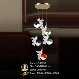 Đèn treo trang trí Slister 300*H1200mm Led 50W - color: 3000K+4000K+6500K