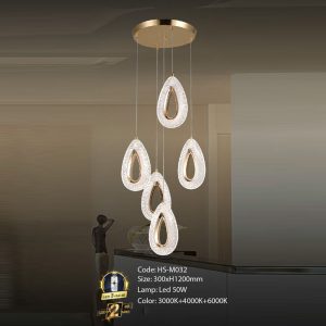 Đèn treo trang trí Slister 300*H1200mm - Led 50W Color: 3000K+4000K+6000K