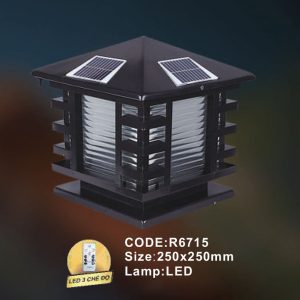 Đèn trụ cổng năng lượng mặt trời Slister R6715 - LED 3 CĐ