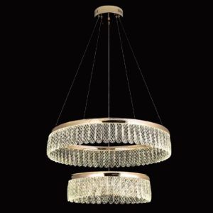 Đèn treo pha lê Slister Ø600+400mm - LED 110W*2 - 3 CĐ