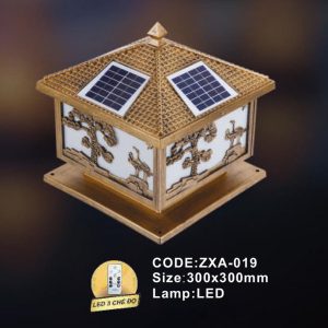 Đèn trụ cổng năng lượng mặt trời Slister ZXA-019- LED 3 CĐ